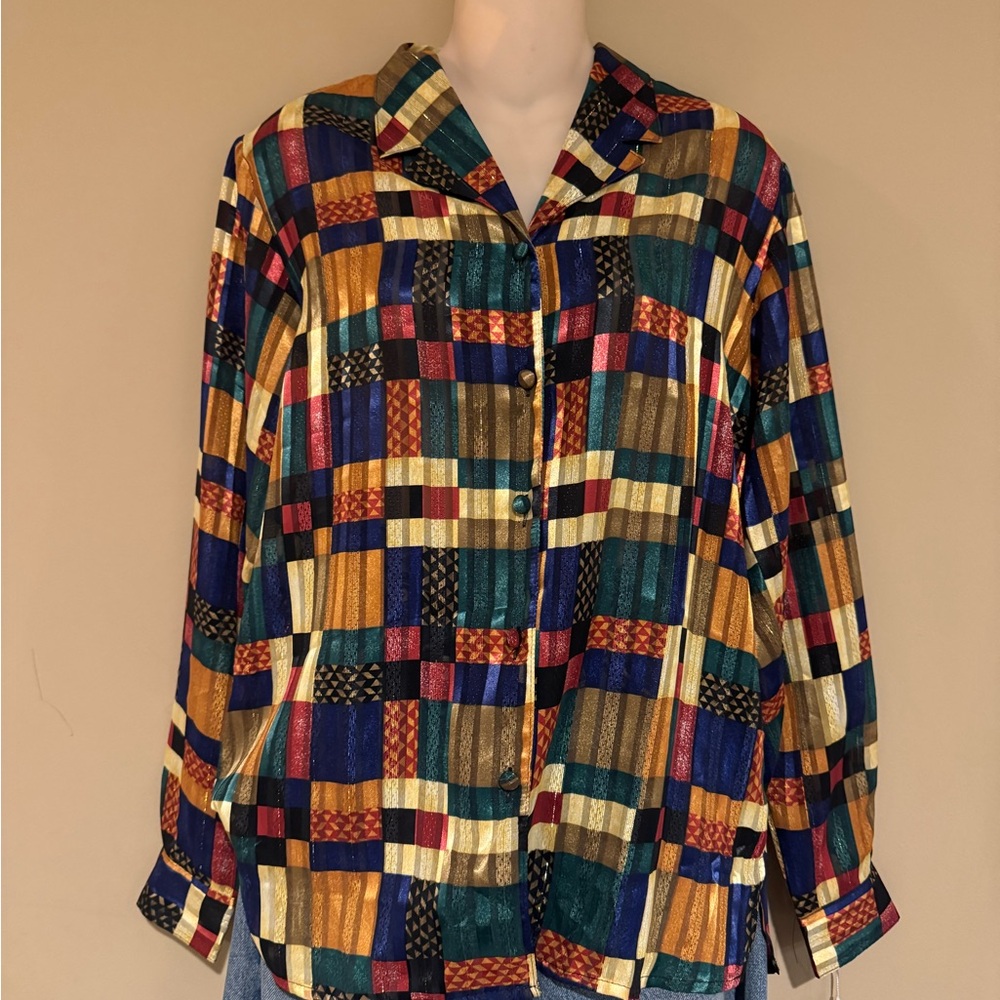 Vintage Yves St. Clair Multicolor Geometric Shirt